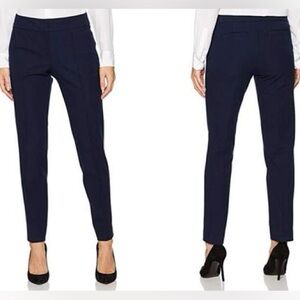 Trina Turk Navy Blue Flat Front Ankle Straight Leg Dress Trousers Pants 6 NWOT